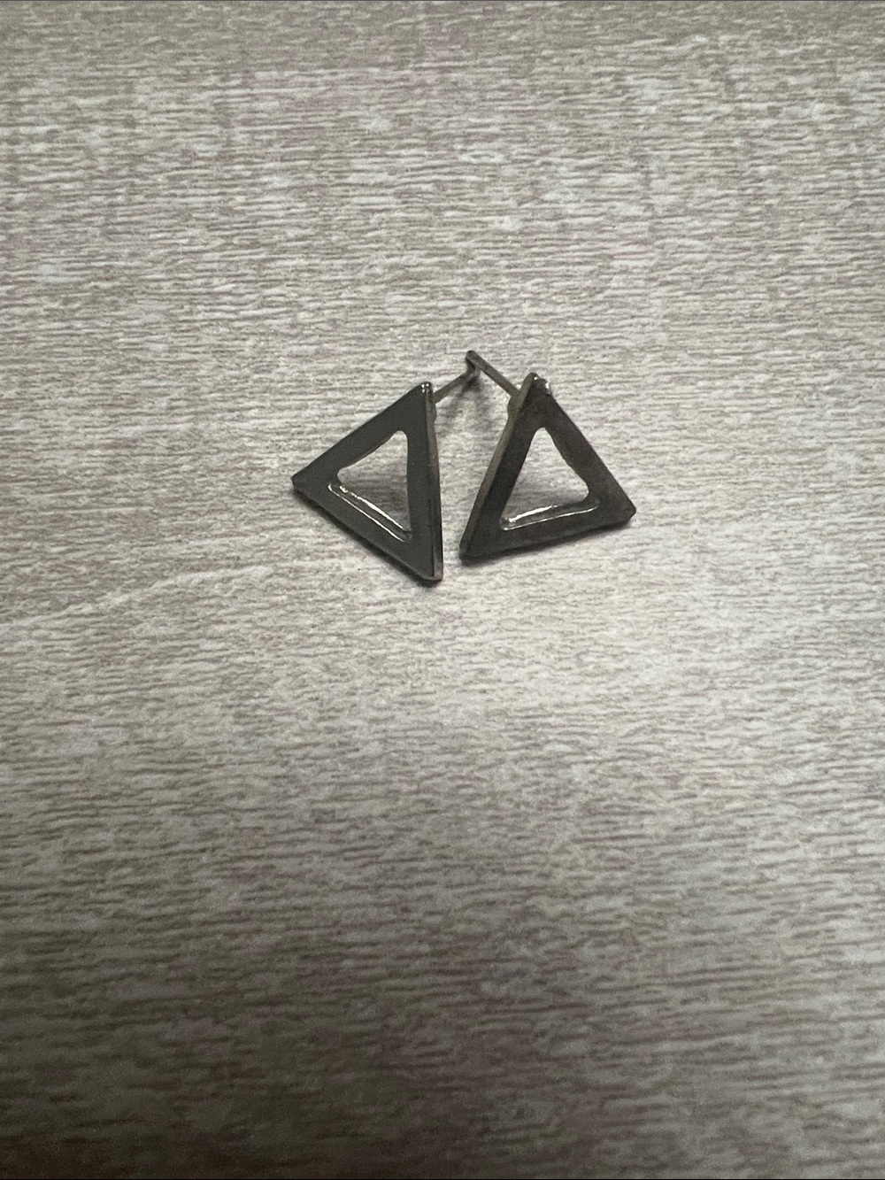 Geometric Triangle Stud Earrings - Gunmetal
